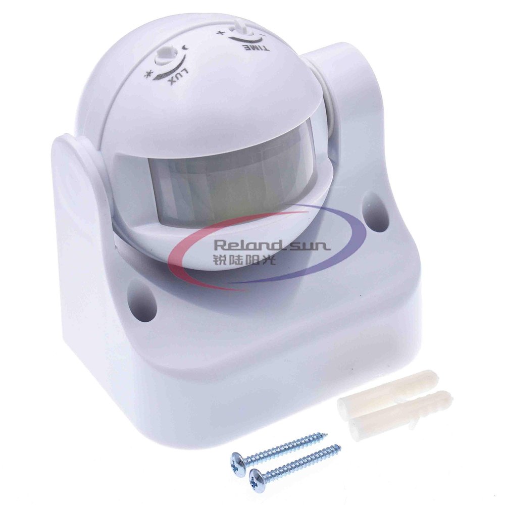 AC 220 V-240 V 180 grados al aire Libre IP44 seguridad PIR Sensor de movimiento infrarrojo Detector de movimiento interruptor mx. 12 m 50Hz 3-2000LUX