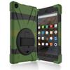 Amazon Fire HD 8 (6th Generation) Case, Heavy Duty Stand Shockproof Protective Case Cover for Amazon Fire HD 8 with Built-in Stand and a Hand Grip (Dark Green) view 3