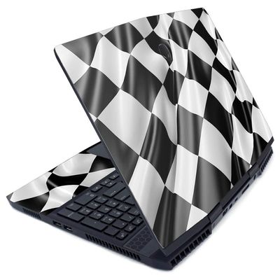 MightySkins Skin for Alienware M15 (2019) - Race Flag | Protective, Durable, and Unique Vinyl Decal wrap Cover | Easy to Apply, Remove, and Change Styles | Made in The USA