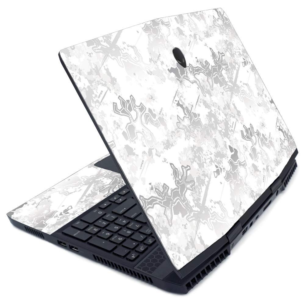 MightySkins Skin for Alienware M15 (2019) - Viper Snow | Protective, Durable, and Unique Vinyl Decal wrap Cover | Easy to Apply, Remove, and Change Styles | Made in The USA