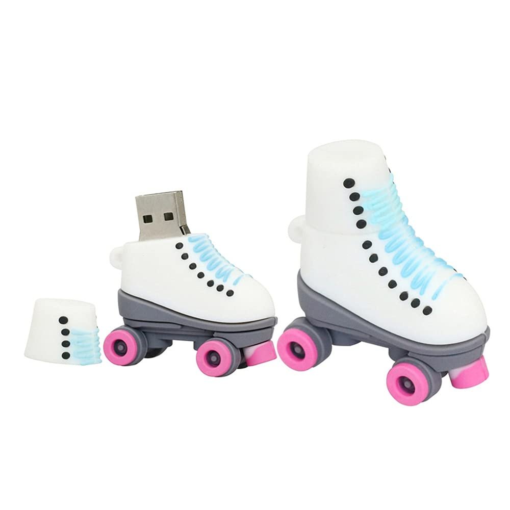 4GB Roller Skates Shape Flash Drive USB Flash Drive Memory Stick Thum Drive USB Drive USB Flash Disk U Disk Pen Drive USB Disk Flash Memory External Storage USB Stick PenDrive (Pink)