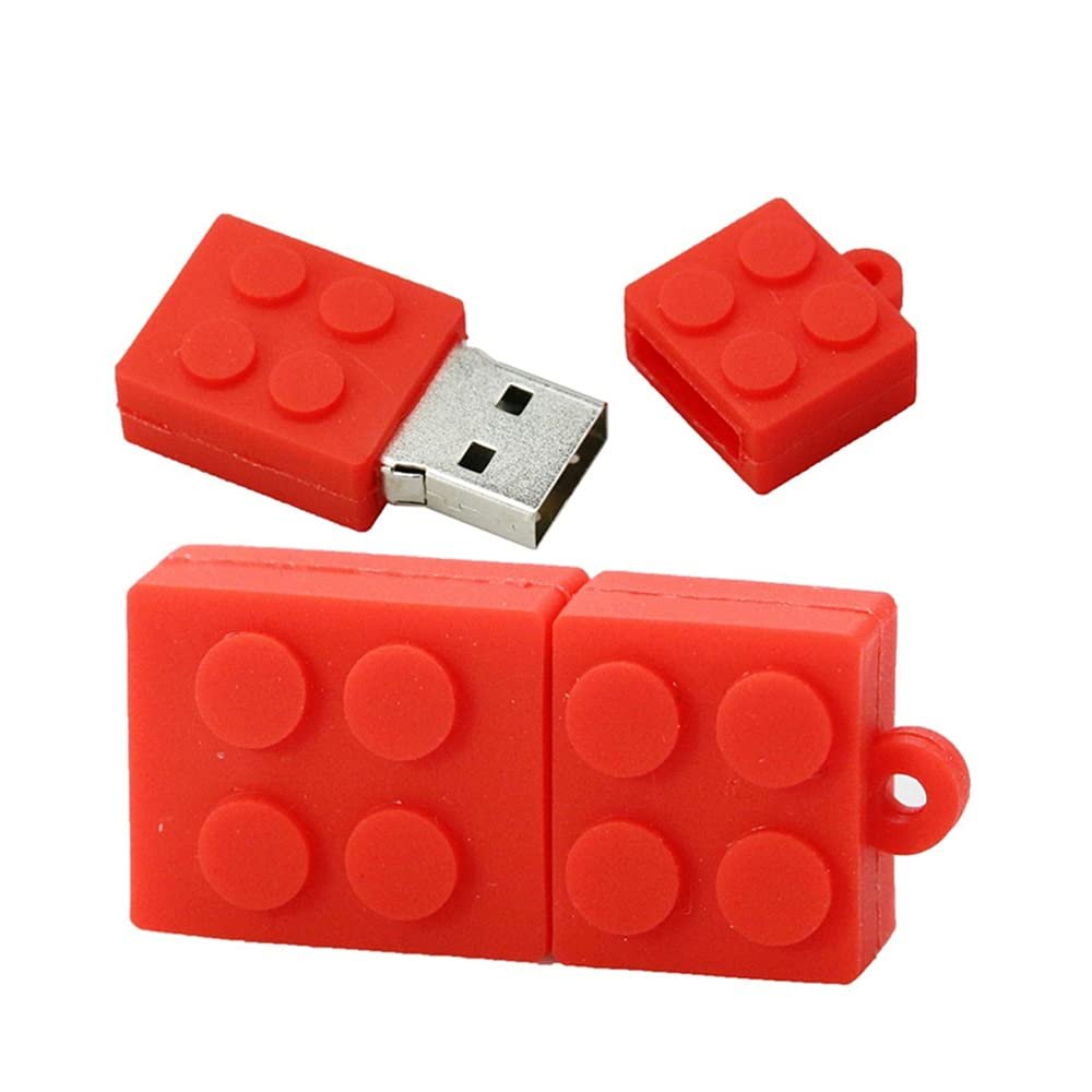 128GB Building Blocks Shape USB Flash Drives Pen Drive Memoria Flash Stick PenDrives USB Flash Disk Thumb Drive U Disk USB Drive USB (Red)