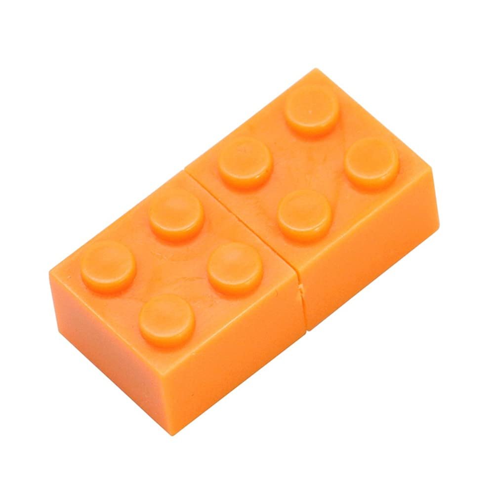 128GB Building Blocks Shape USB 2.0 Flash Drive USB Flash Drive PenDrive Memorias USB Memory Stick USB Drive USB Flash Disk Thumb Drive U Disk Pen Drive USB Stick (Orange)