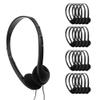 Avid Products AE-08 50 Pack Disposable On-Ear Headphones with 3.5mm Plug, Black view 1