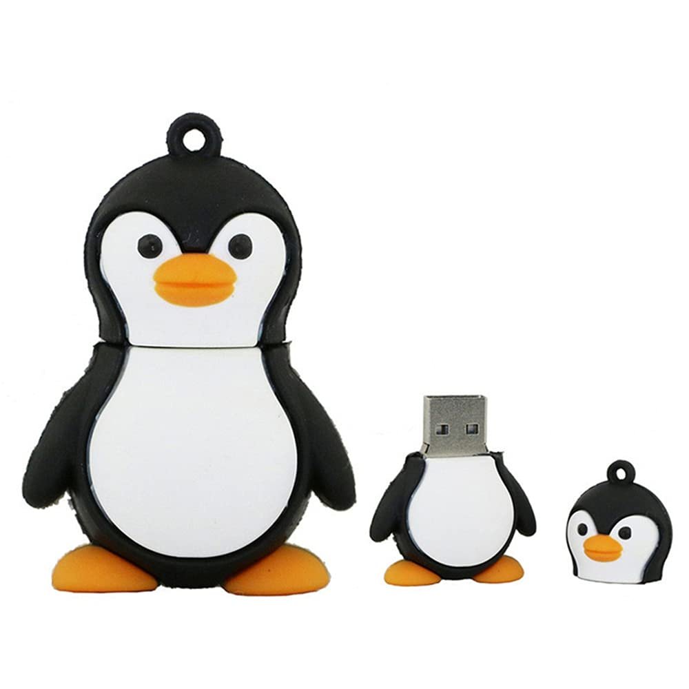 16GB Penguin Shape USB Flash Drive U Disk USB 2.0 Data USB Flash Disk Memory Stick Pen Drive Storage Device USB Drive External Storage Flash Disk (White)