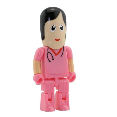 128GB Doctor and Nurse Shape USB 2.0 Flash Drive USB Flash Drive PenDrive Memorias USB Memory Stick USB Drive USB Flash Disk Thumb Drive U Disk Pen Drive USB Stick (Pink)