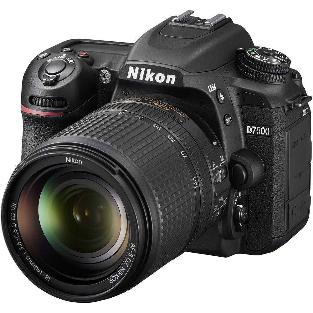 Nikon D7500 DSLR Camera with 18-140mm VR Lens (1582) + 420-800mm Super Zoom Lens, 128GB Memory + 3 Piece Filter Kit, Photo Backpack + More