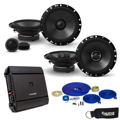 Alpine Type-S Speaker and Amp Bundle 6.5" S-S65C Component Set S-S65 Coaxials with S-A32F Amplifier