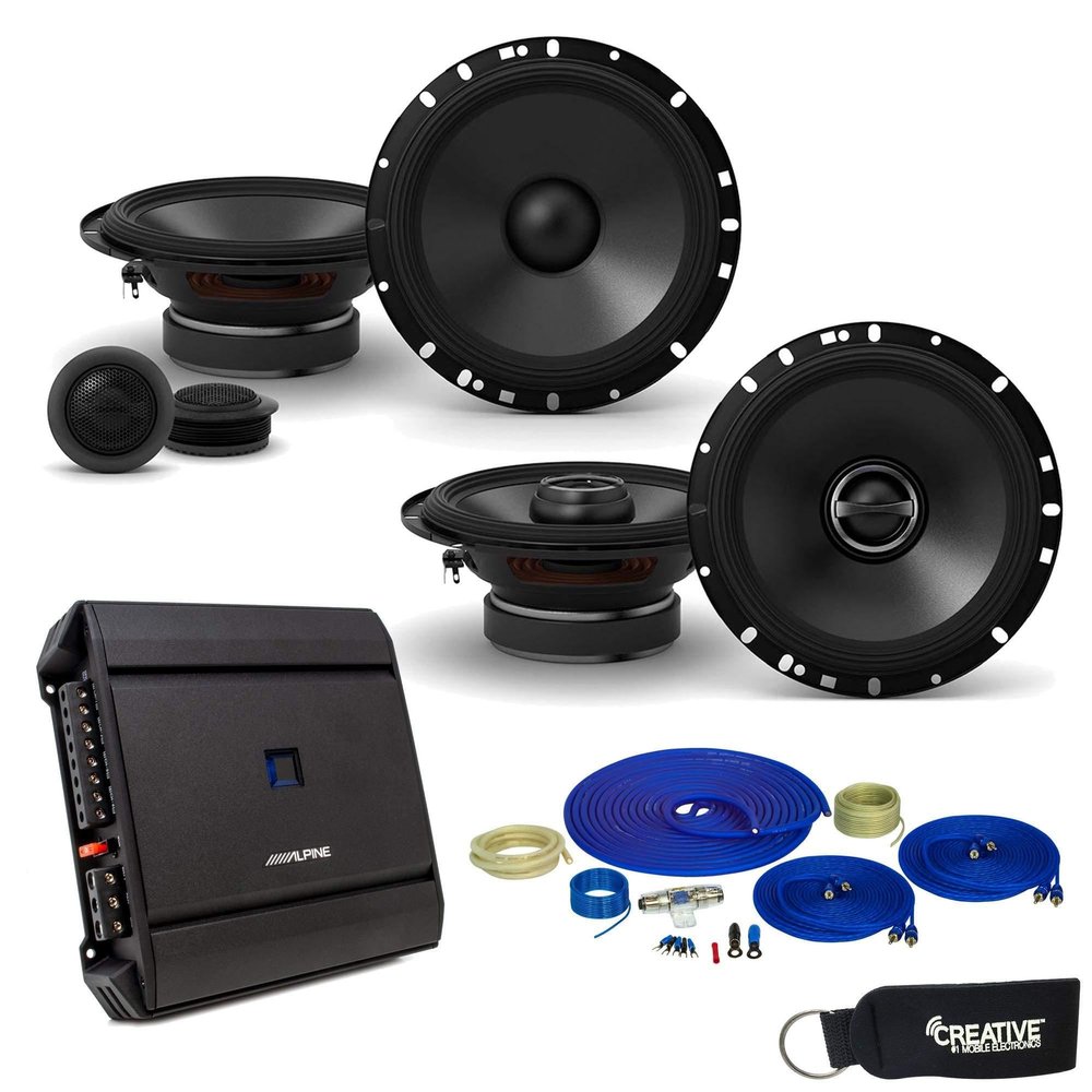 Alpine Type-S Speaker and Amp Bundle 6.5" S-S65C Component Set S-S65 Coaxials with S-A32F Amplifier