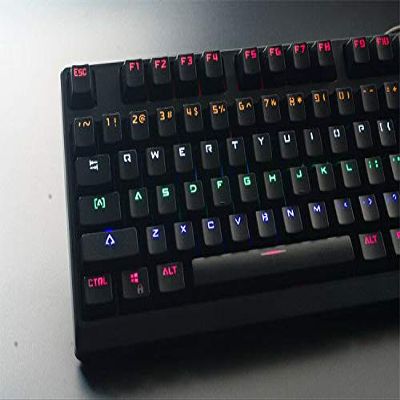 104 Keys Black White Doubleshot Backlit Keycap Key caps ANSI Layout OEM Profile for Cherry MX Mechanical Keyboard Gaming (Black)