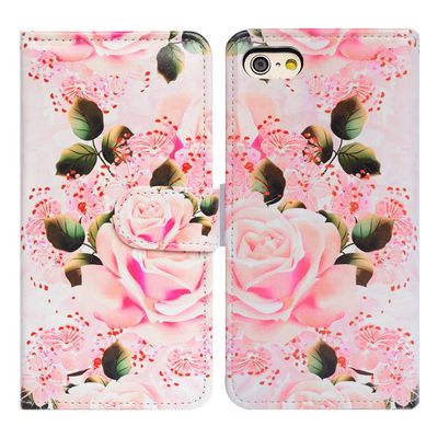 Bcov Case for iPod Touch 7/iPod Touch 6,Bcov Pink Rose Flowers Wallet Flip Leather Cover Case with Credit Card ID Card Slot Holder Kickstand for iPod Touch 7/6/5
