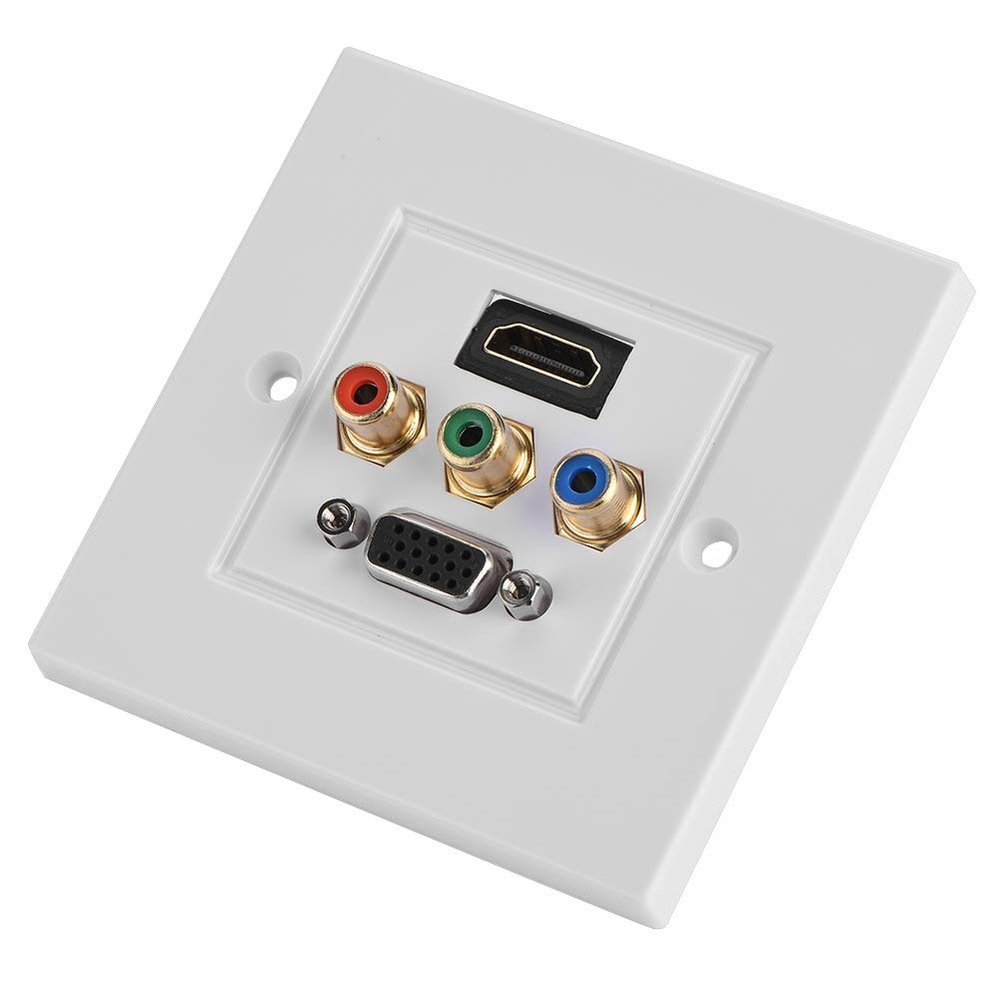 USB VGA Three-in-one Integrated Multimedia Wall Panel Audio Video Adapter Jack Wiring Plug Outlet Socket Distribution and Organization Multimedia Wall Plates Socket Panel 85