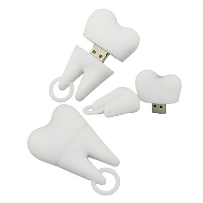 32GB Tooth Shape USB Flash Drive USB Drive USB Stick USB Flash Disk USB Disk Thumb Drive Pen Drive U Disk PenDrive Memory Stick External Storage Flash Memory USB Storage USB 2.0 Drive (White)