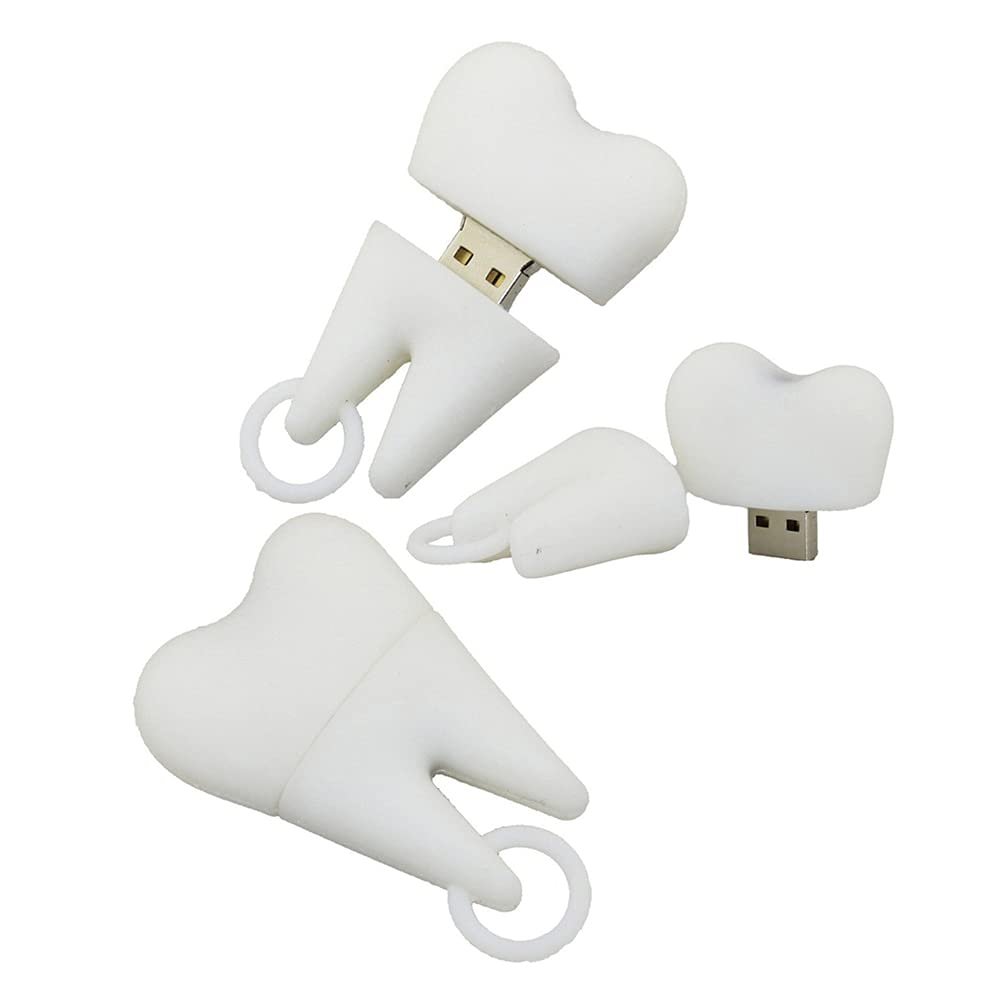 32GB Tooth Shape USB Flash Drive USB Drive USB Stick USB Flash Disk USB Disk Thumb Drive Pen Drive U Disk PenDrive Memory Stick External Storage Flash Memory USB Storage USB 2.0 Drive (White)