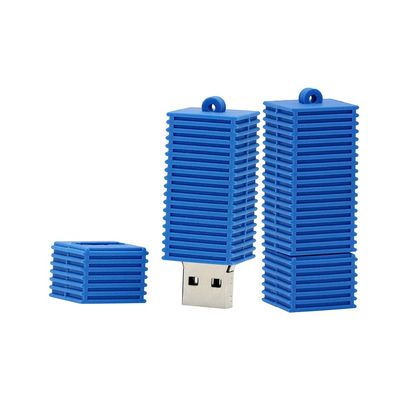 16GB Building Shape Memory Stick USB Sticks 2.0 USB Flash Drive Swivel PenDrive U Disk Thumb Drives PC Laptop Storage with Chain (Blue)