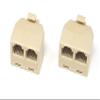 Corporate Computer Corpco RJ11 6p4c Duplex Wall Jack 2 Way Splitter Adapter - Ivory, 4 Conductor Pack of 2 view 1