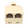 Corporate Computer Corpco RJ11 6p4c Duplex Wall Jack 2 Way Splitter Adapter - Ivory, 4 Conductor Pack of 2 view 2
