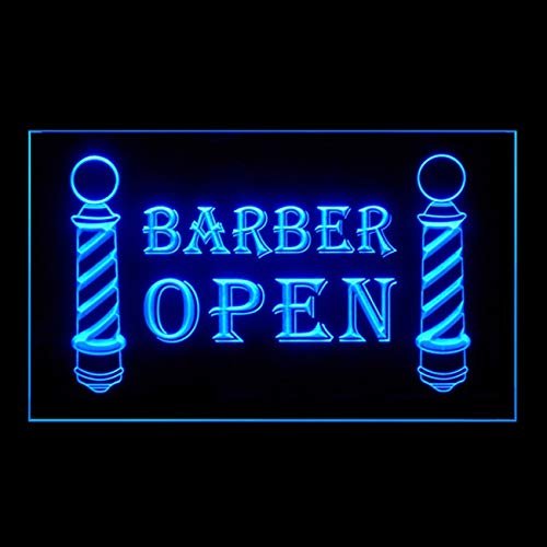 160008 Barber Open Poles Haircut Hairdresser Trendy Hair Display LED Light Neon Sign
