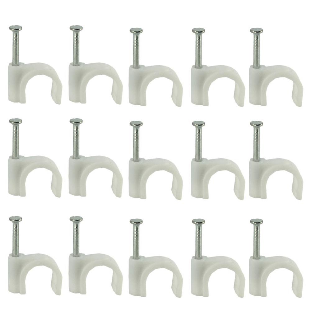 300pcs Mini Wire Holder Cord Wrap Cable Management Clips Extension Cable Clip White Round