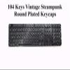 104 Keys Steampunk Round Golden Silver Black White Keycap Key Cap Keycaps ANSI Layout for Cherry MX Gaming Mechanical Keyboard,Only Keycaps,not Keyboard (Black Silver) view 1