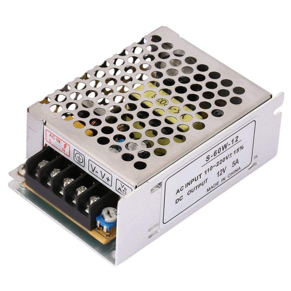 YWBL-WH 60W Regulated Switching Power Supply 5A 12V AC/DC Universal Voltage Converter for LED DC Output Power