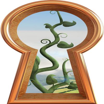 12" Bronze Keyhole 3D Wall Sticker Decal Jack Beanstalk Fairy Tale Removable Fabric Vinyl Nursery Decor - 12" Tall x 6.8" Wide