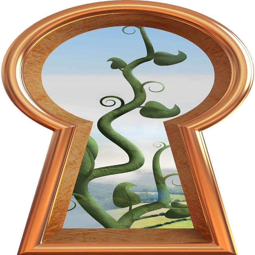 12" Bronze Keyhole 3D Wall Sticker Decal Jack Beanstalk Fairy Tale Removable Fabric Vinyl Nursery Decor - 12" Tall x 6.8" Wide