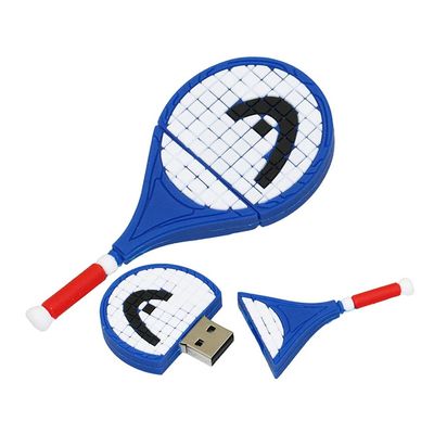 64GB Tennis Racket Shape USB 2.0 Flash Drive USB Stick Memory Stick USB Drive Flash Disk Thumb Drive Data Storage External Storage U Disk (Blue)
