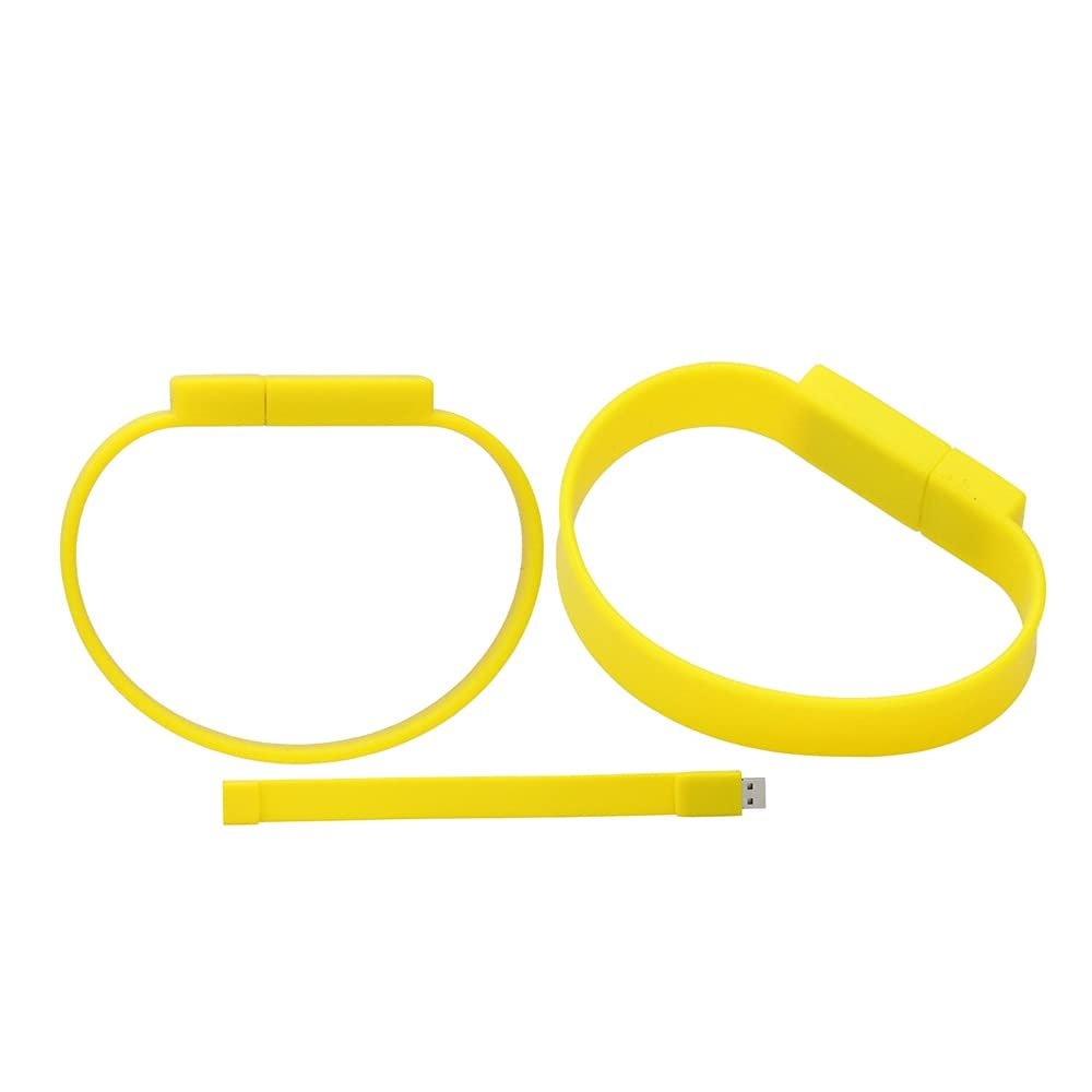 128GB Bracelet Shape Flash Drive USB 2.0 Flash Drive Memory Stick Thum Drive USB Drive USB Flash Disk U Disk Pen Drive USB Disk Flash Memory External Storage USB Stick PenDrive (Yellow)