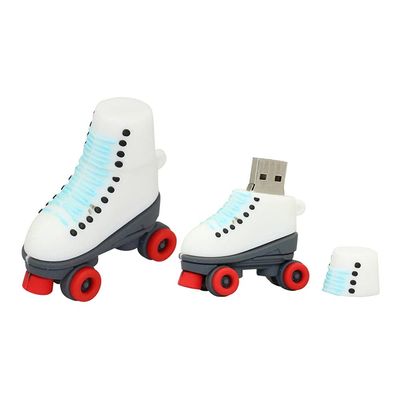 32GB Roller Skates Shape Flash Drive USB Flash Drive Memory Stick Thum Drive USB Drive USB Flash Disk U Disk Pen Drive USB Disk Flash Memory External Storage USB Stick PenDrive (Red)