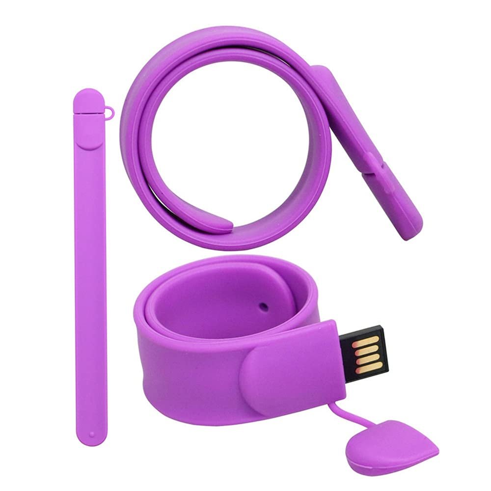 128GB Bracelet Shape Flash Drive USB Flash Drive Memory Stick Thum Drive USB Drive USB Flash Disk U Disk Pen Drive USB Disk Flash Memory External Storage USB Stick PenDrive (Purple)