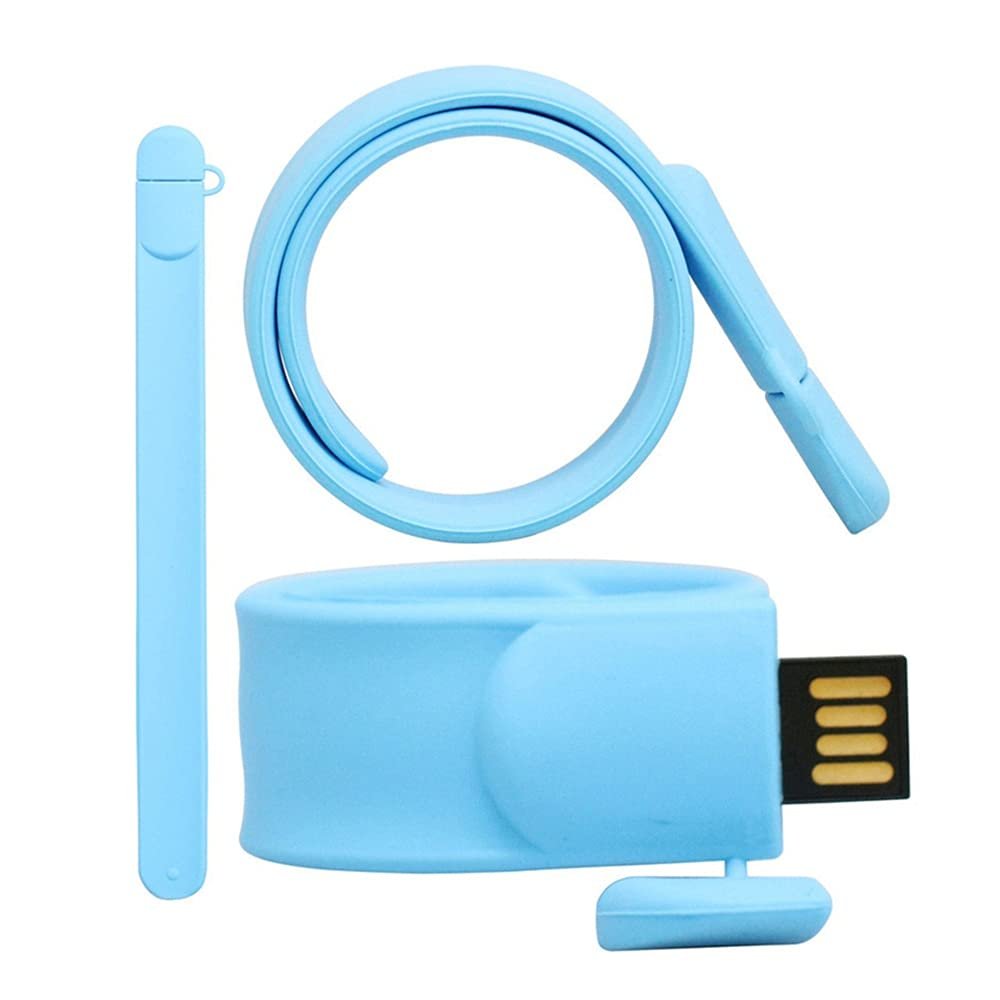 128GB Bracelet Shape Flash Drive USB Flash Drive Memory Stick Thum Drive USB Drive USB Flash Disk U Disk Pen Drive USB Disk Flash Memory External Storage USB Stick PenDrive (Light Blue)