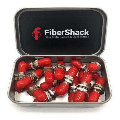 Fibershack - ST Fiber Coupler 15 Pack Tin. ST Fiber Optic Couplers for Extending STUPC Single Mode Cables - Our STUPC Fiber Connectors are pre-Cleaned Barrel Connectors