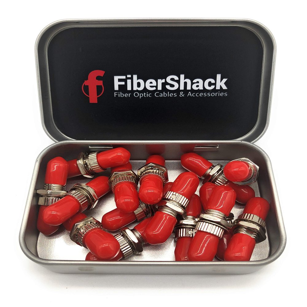 Fibershack - ST Fiber Coupler 15 Pack Tin. ST Fiber Optic Couplers for Extending STUPC Single Mode Cables - Our STUPC Fiber Connectors are pre-Cleaned Barrel Connectors