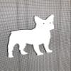 DCentral French Bulldog Flexible Vinyl Safety Screen Magnets: Double-Sided. White-Easier to See Day & Night. Decorative. Helps Stop Walking into Screens, for Non-RETRACTABLES, Size W 5.3" x L 5.5" view 1
