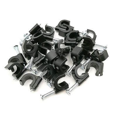Chiloskit 200 Pack 6mm Plastic Wire Clips Ethernet Cable Clips Nail in Cable Clips for RG6 Cable Organizer Wall Desk, Computer, Speaker Cable Management (6mm)