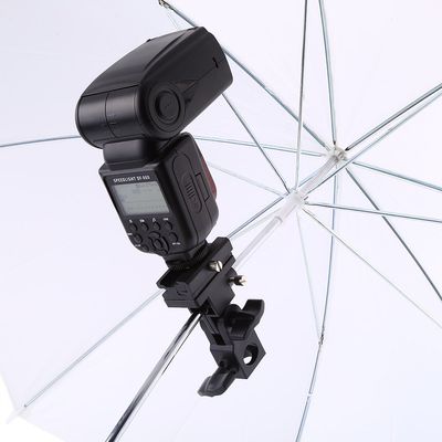 Light Stand Bracket, Camera Flash Mount Positioning Clamp with Umbrella Reflector Holder and Hot Shoes for DSLR Flashes Studio Light LED Light