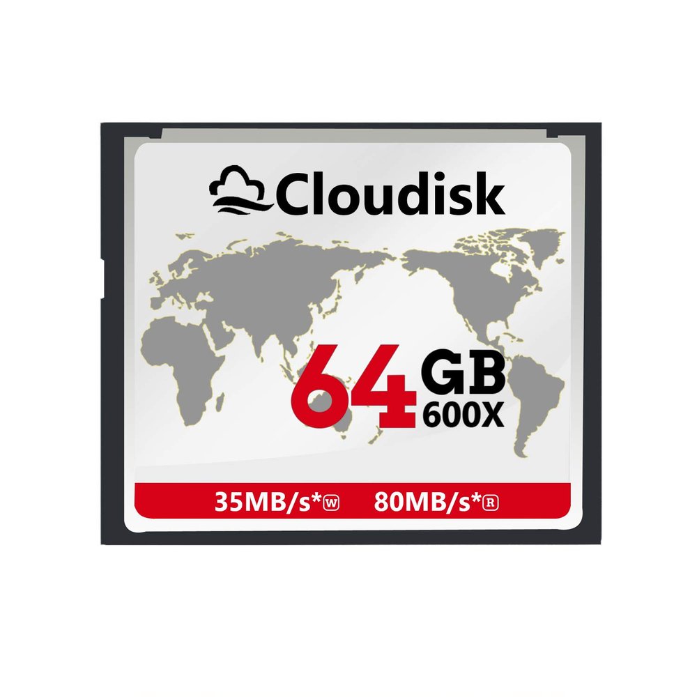Cloudisk Compact Flash Card 64GB 600X CF 2.0 Card Performance for DSLR Camera, Vintage Digital Camera and Industry Equipment (64 GB)