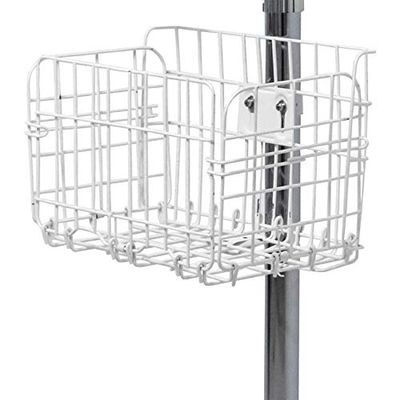 Add-On Metal Basket  CTA Add-On Attachable Basket with Ring Clamp for Tablet Floor Stands & PAD-AFS - PAD-CGS - PAD-SCGS - PAD-SCGS9 - PAD-HFS - PAD-SHFS - PAD-GFS - PAD-SGF & PAD-UAFS (ADD-BASK)