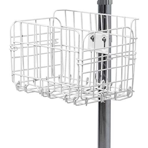 Add-On Metal Basket  CTA Add-On Attachable Basket with Ring Clamp for Tablet Floor Stands & PAD-AFS - PAD-CGS - PAD-SCGS - PAD-SCGS9 - PAD-HFS - PAD-SHFS - PAD-GFS - PAD-SGF & PAD-UAFS (ADD-BASK)