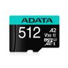 ADATA Premier Pro 512GB MicroSDXC/SDHC UHS-I U3 Class 10 V30S A2 Memory Card with SD Adapter - Waterproof, Shockproof, X-ray Proof, Magnet Proof and Temperature Resistant view 1