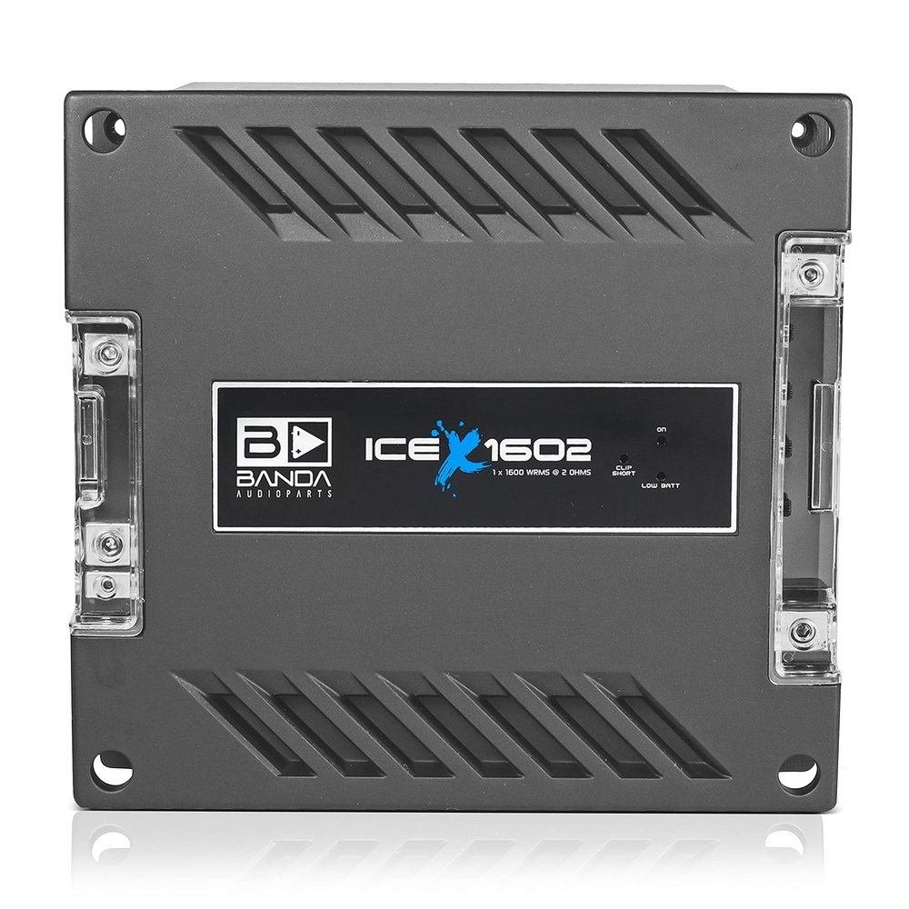 1-Channel Vehicle Audio Bass Amplifier - 1900 Watts High-Powered Mono Bass Amplifier w/Subsonic Filter and Low Pass Filter Stable at 2 ohms, LED Indicators, Sound Specialization - Banda ICEX1602