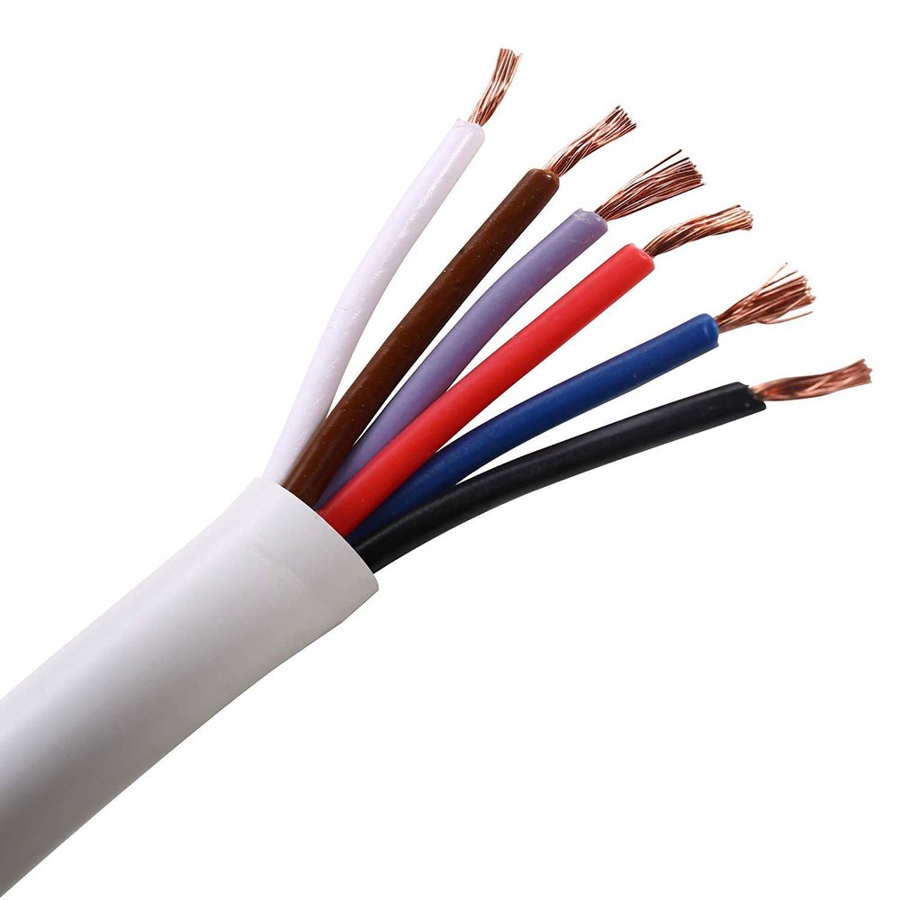 UHPPOTE 20 AWG Gauge 6 Conductor Bare Copper Unshielded Alarm Security Burglar Cable Wire (100ft)
