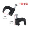 Antrader Nail in Cable Clips, Ethernet Cable Nails Tacks Clips 8mm for RG6 Cat6 Cable Management, Black, 100pcs view 2