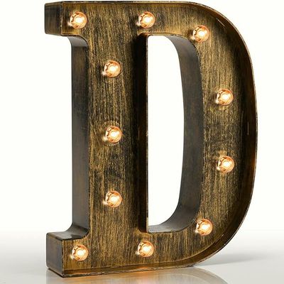Pooqla Vintage Light Up Letter DMarquee Letters Coffee Bar Rustic Decor