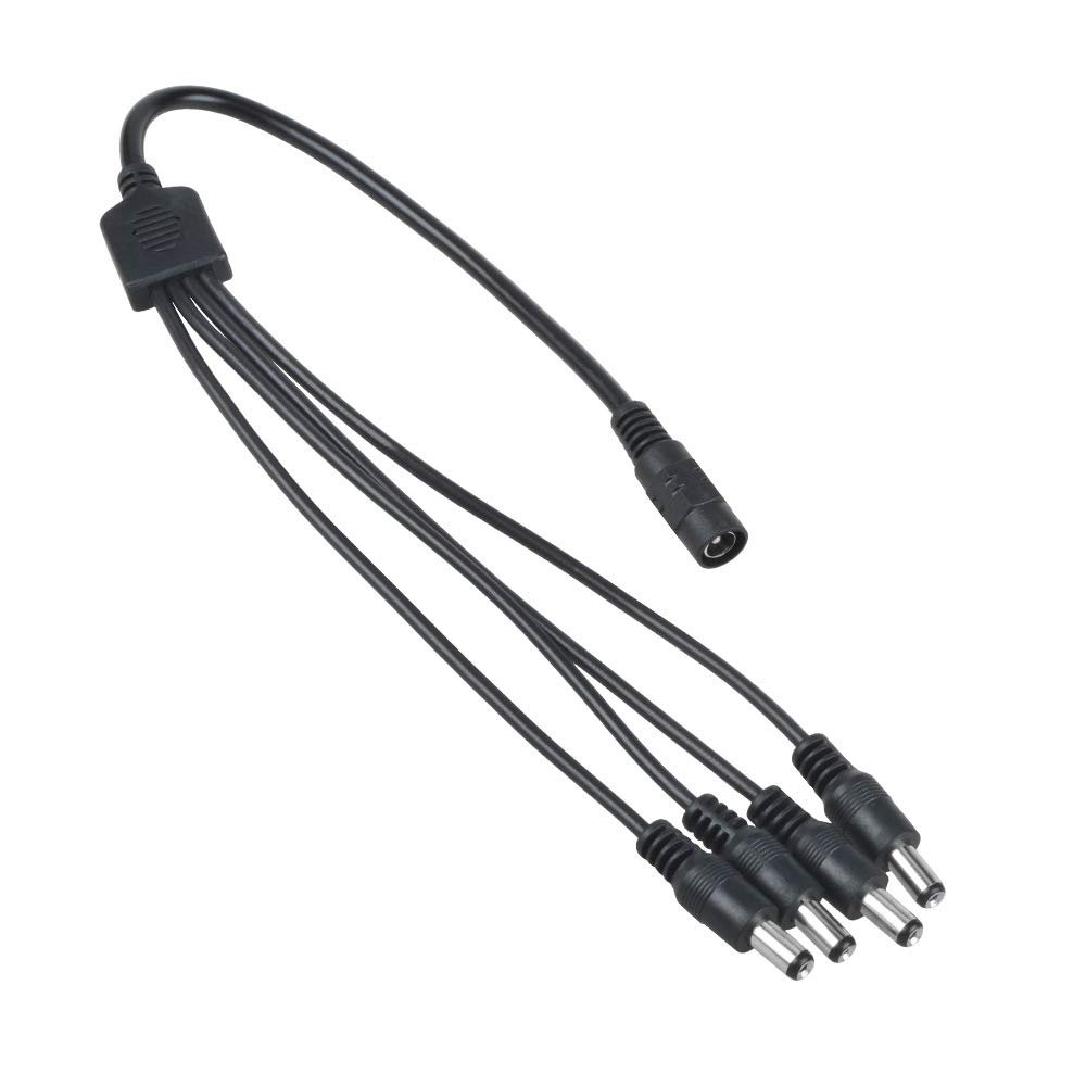 ABLEGRID 100-240VAC 12V DC 2A OD5.5mm ID2.1mm 4Plug Splitter for CCTV Security Camera DSC-SWP2A-12