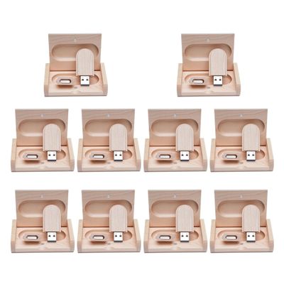10PCS Maple Wood 2.0/3.0 USB Flash Drive with Wooden Box (3.0/32GB)