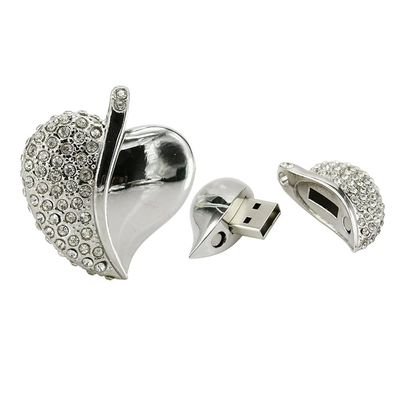 128GB Heart Shape USB Flash Drive USB Drives Memory Stick Thumb Drives USB 2.0 Disk Pen Drive Date Storage Flash Disk Jump Drive USB Stick USB Drive (Silver)