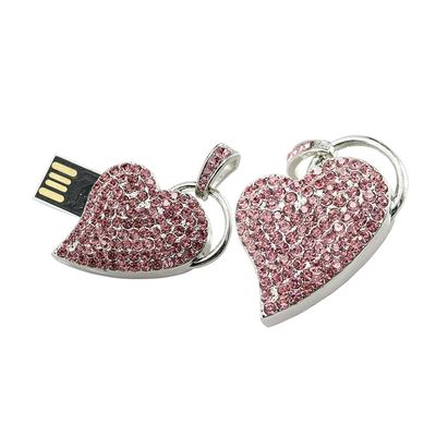 16GB Heart Shape USB Flash Drive USB Drives Memory Stick Thumb Drives USB 2.0 Disk Pen Drive Pen Drive USB Drive Date Storage Flash Disk Zip Drive USB Stick (Pink)