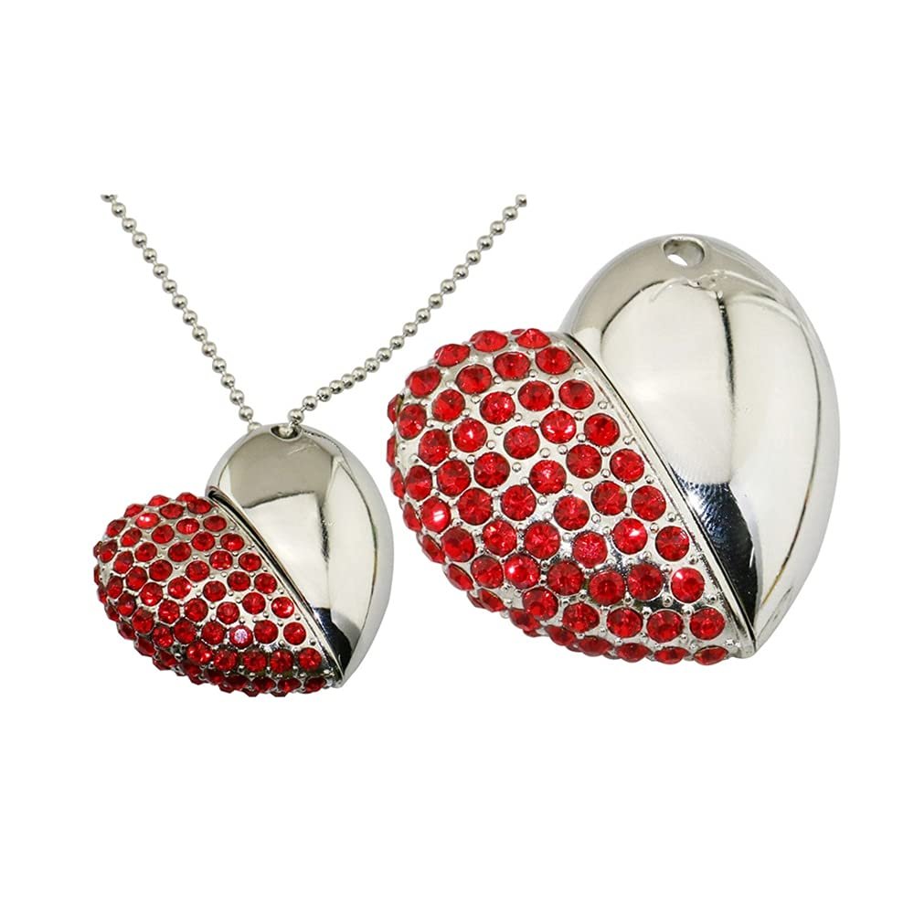 128GB Heart Shape USB Flash Drive USB Drives Memory Stick Thumb Drives USB 2.0 Disk Pen Drive Pen Drive Date Storage Flash Disk Zip Drive USB Stick USB Drive (Red)